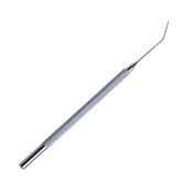 Rosenwasser (Melles) Endothelial DSAEK Stripper Angled Shaft 11mm Bend to Tip with Forward Angled 90 Degrees Sandblasted Tip Overall Length 5"" (125mm)  Round Knurled Handle 